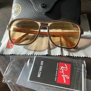 Ray-Ban Brown and Gold Sunglasses